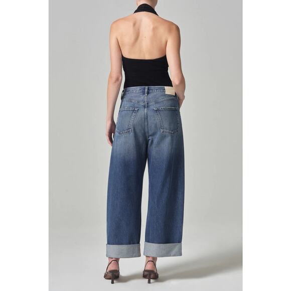 Citizens Of Humanity Ayla Baggy High Rise Wide Leg Jeans Brielle Rolled Hem 26 - Picture 2 of 10